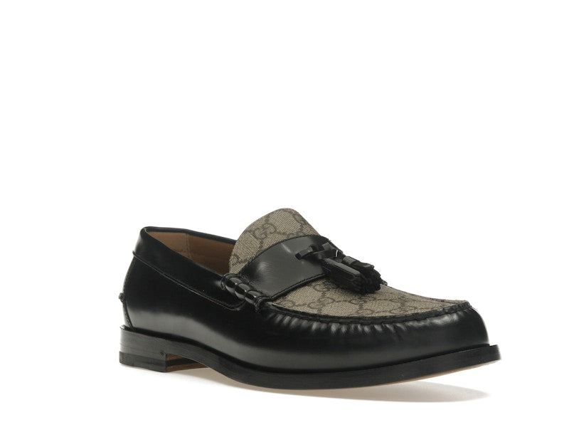 Gucci Tassel GG Canvas Loafers Black Ebony