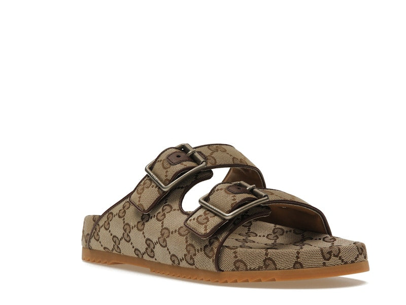 Gucci Strap Slide Sandal Beige Canvas