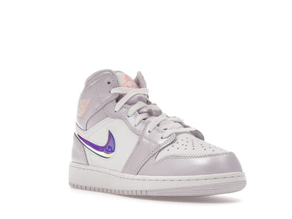 Jordan 1 Mid SE Barely Grape Iridescent Swoosh (GS)