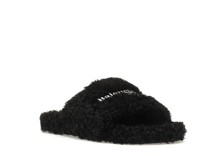 Balenciaga Furry Slide Black