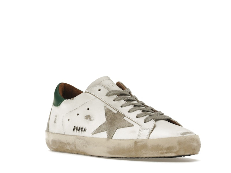 Golden Goose Super-Star White Green Grey Suede Patch