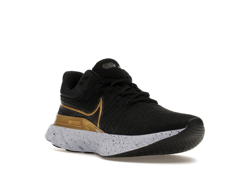 Nike React Infinity Run Flyknit 2 Black Metallic Gold (Women's)