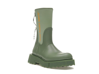 OFF-WHITE Zip-tie Rain Boots Green (Women's)