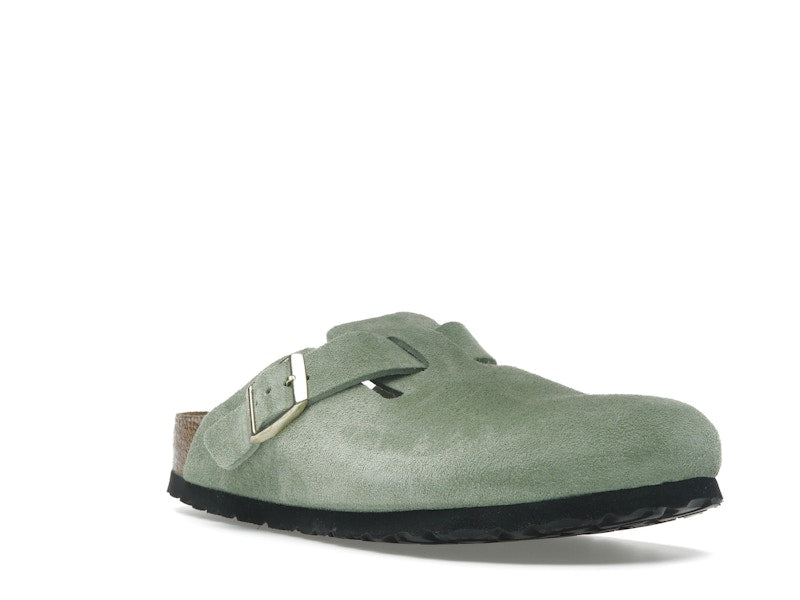 Birkenstock Boston Soft Footbed Suede Green Tea (Narrow Fit)