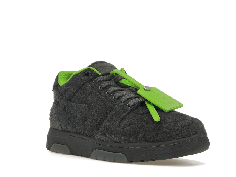 OFF-WHITE Out Of Office "OOO" Low Tops Grey Green Wool