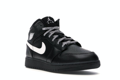 Jordan 1 Mid Black White Speckle (GS)