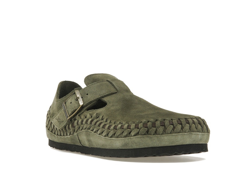 Birkenstock London Braided Shearling Kith Olive Night