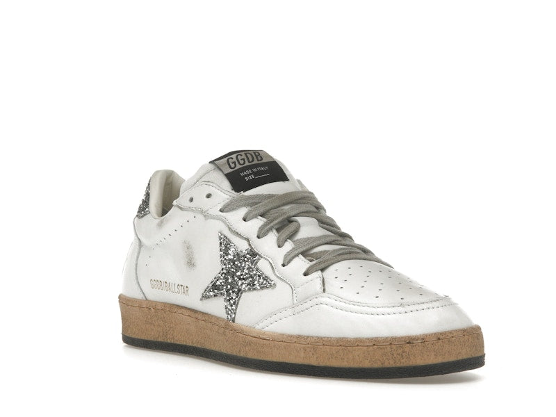 Golden Goose Ball Star White Silver Glitter (Women's)