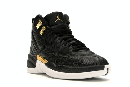 Jordan 12 Retro Black Metallic Gold White (Women's)