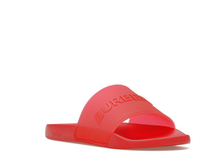 Burberry Embossed Logo Slides Bright Red