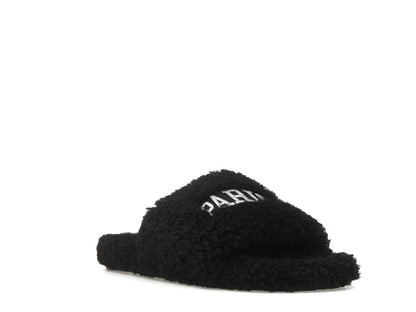Balenciaga Paris Furry Slide Black (Women's)