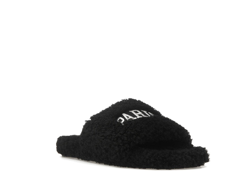 Balenciaga Paris Furry Slide Black (Women's)