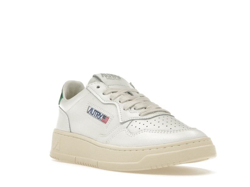 Autry Medalist Leather Low White Green (Women's)
