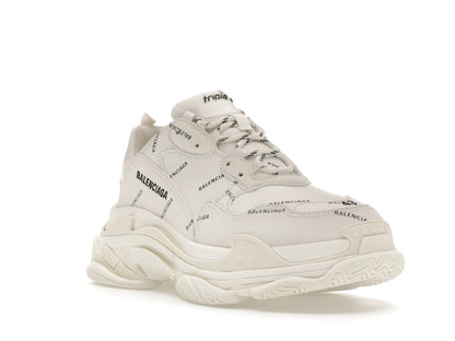 Balenciaga Triple S Allover Logo White