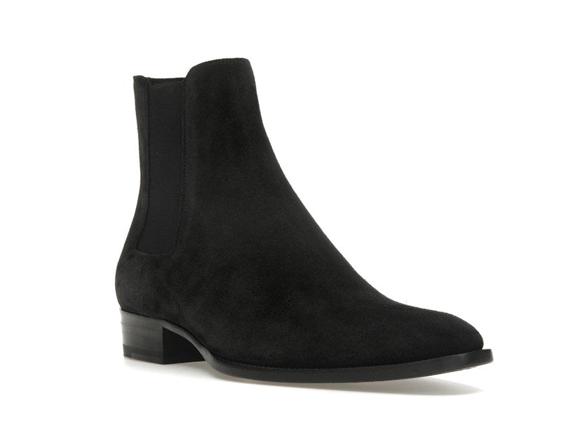 Saint Laurent Wyatt Chelsea Boot Black Suede