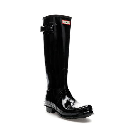 Hunter Original Tall Gloss Rain Boots Black (Women's)