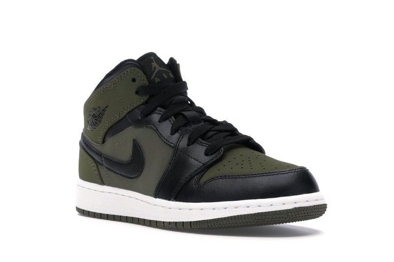 Jordan 1 Mid Olive Canvas Black (GS)