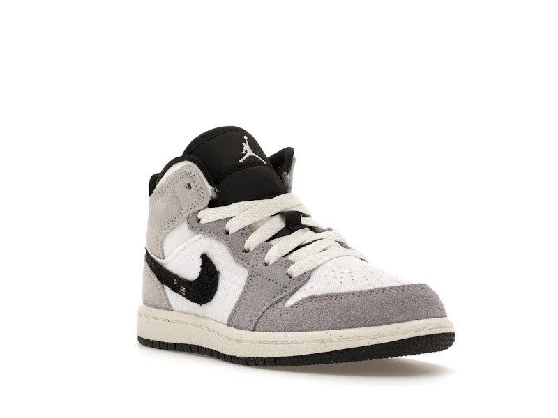 Jordan 1 Mid SE Craft White Cement Grey Black (PS)