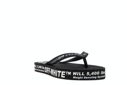 Off-White Logo Typographic Flip Flop Black SS20
