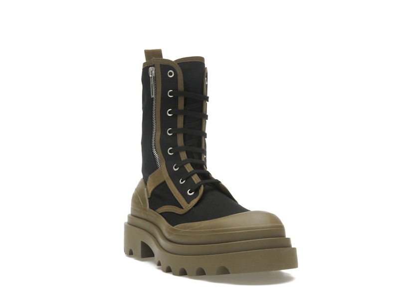 Bottega Veneta Lace-Up Boots Black Green