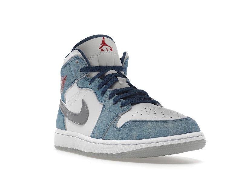 Jordan 1 Mid French Blue Fire Red