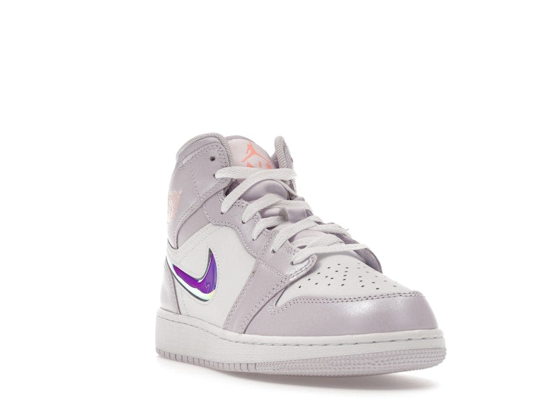 Jordan 1 Mid SE Barely Grape Iridescent Swoosh (GS)