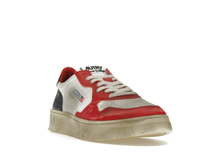 Autry Medalist Leather Low Super Vintage White Blue Red