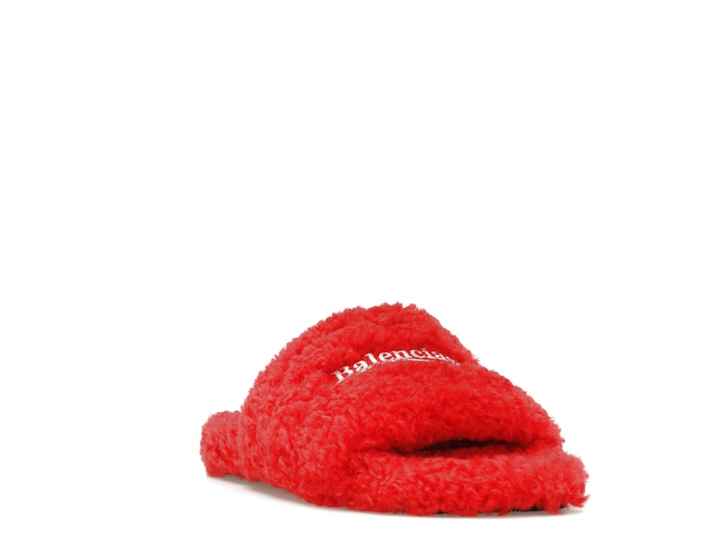 Balenciaga Furry Slide Red White (Women's)