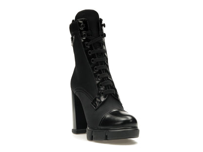Prada 110 mm Nylon Booties Black Brushed Leather