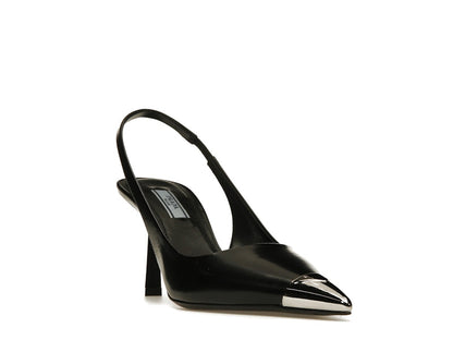 Prada 75mm Slingback Pump Black Leather