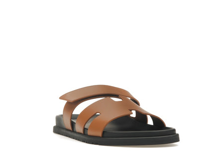 Hermes Chypre Sandal Naturel Black Smooth Calfskin Leather (M)