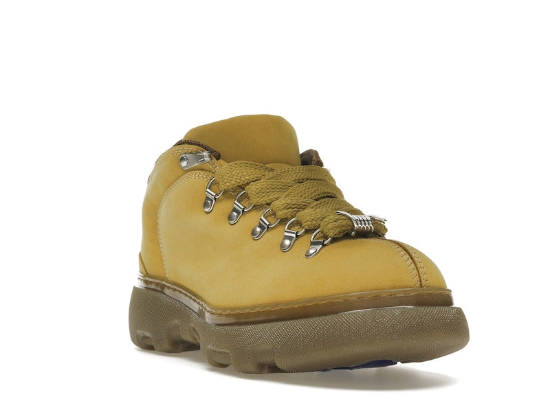 Burberry Lace Up Leather Ankle Boot Mustard Yellow