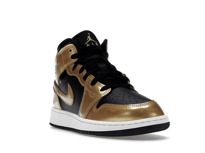 Jordan 1 Mid SE Metallic Gold Black (GS)