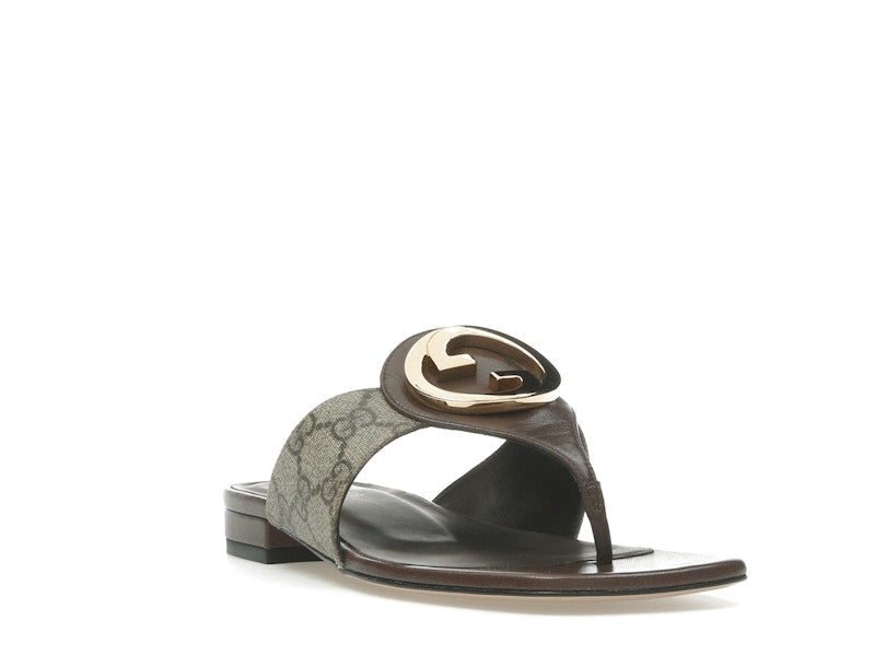 Gucci Blondie Thong Canvas Sandals Ebony (Women's)