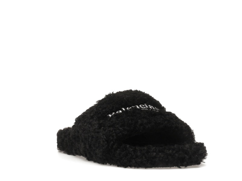Balenciaga Furry Slide Black