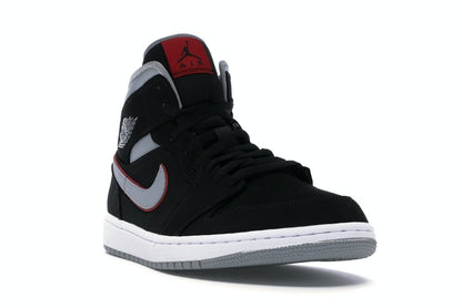 Jordan 1 Mid Black Particle Grey Gym Red