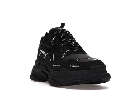 Balenciaga Triple S Allover Logo Black