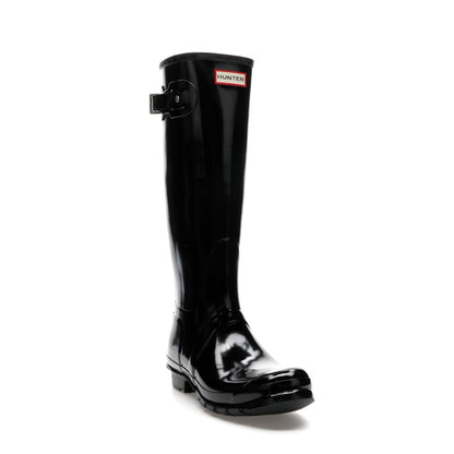Hunter Original Tall Gloss Rain Boots Black (Women's)