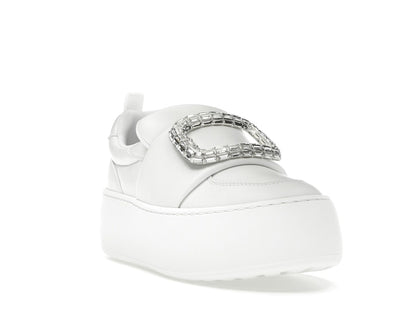 Roger Vivier Viv' Up White Crystal Buckle (Women's)