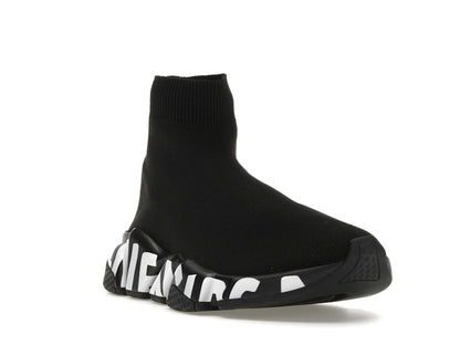 Balenciaga Speed Graffiti Trainers Black White Logo (Women's)
