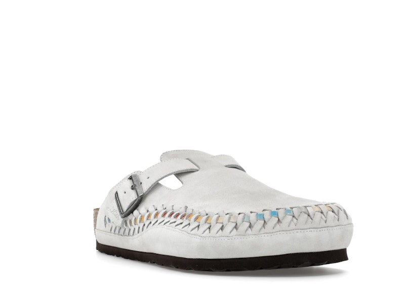 Birkenstock Boston Braided Suede Kith Antique White Tie Dye