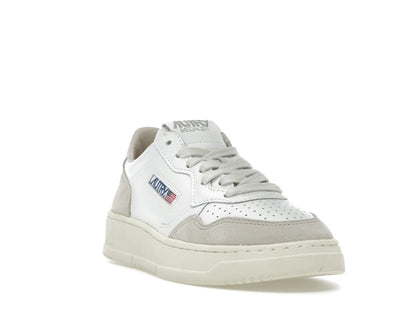 Autry Medalist Leather Low White Beige Suede (Women's)