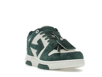 OFF-WHITE Out Of Office "OOO" Low Tops Jet Green Ecru Suede