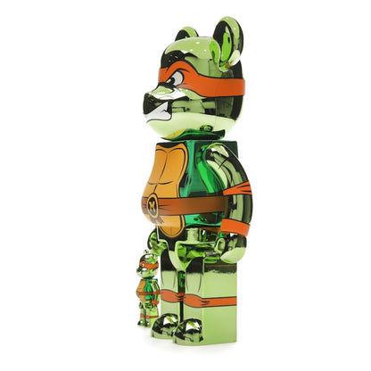 Bearbrick x Teenage Mutant Ninja Turtles Michelangelo 100% & 400% Set