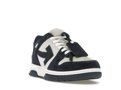 OFF-WHITE Out Of Office OOO Low Tops White Navy Blue Suede