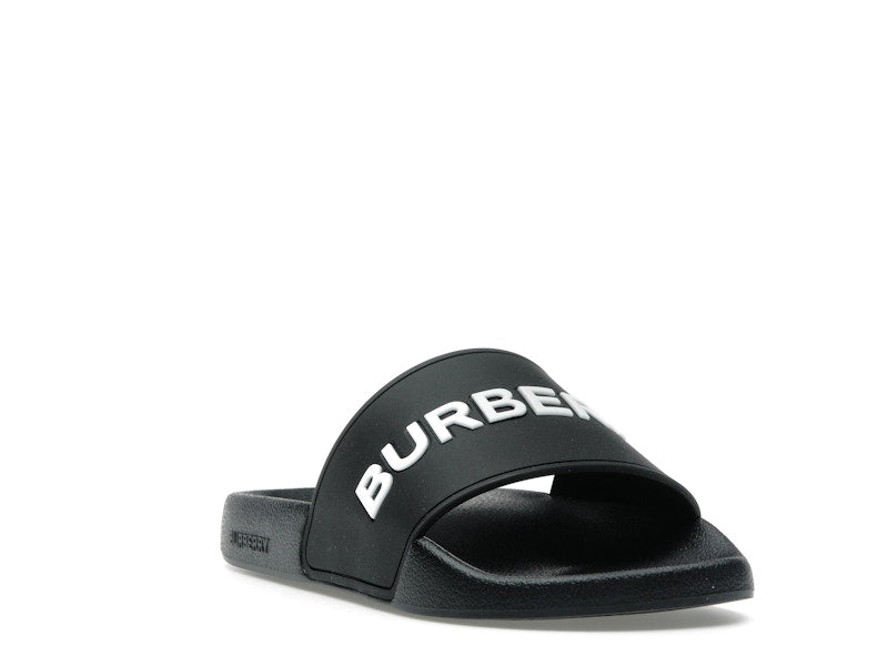 Burberry Logo Slides Black Optic White
