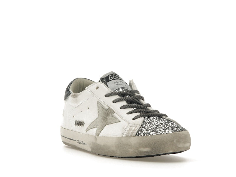 Golden Goose Super-Star Glitter Cream Silver (Women's)