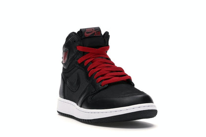 Jordan 1 Retro High Black Satin Gym Red Black (GS)