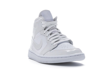 Jordan 1 Mid Triple White Patent Swoosh (Women's)