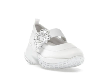 Roger Vivier Viv' Run Babies White Crystal Buckle (Women's)